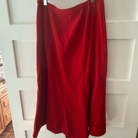 Vintage JM Collection Vibrant Red Maxi Skirt fits 14 - Picture 5 of 6